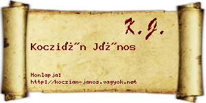 Koczián János névjegykártya